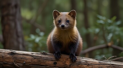 Closeup of an american Pine marten Marte.generative.ai 
