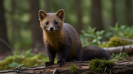 Closeup of an american Pine marten Marte.generative.ai 