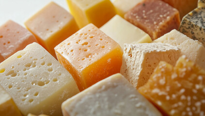 Assorted Cheeses Collection in Close-up