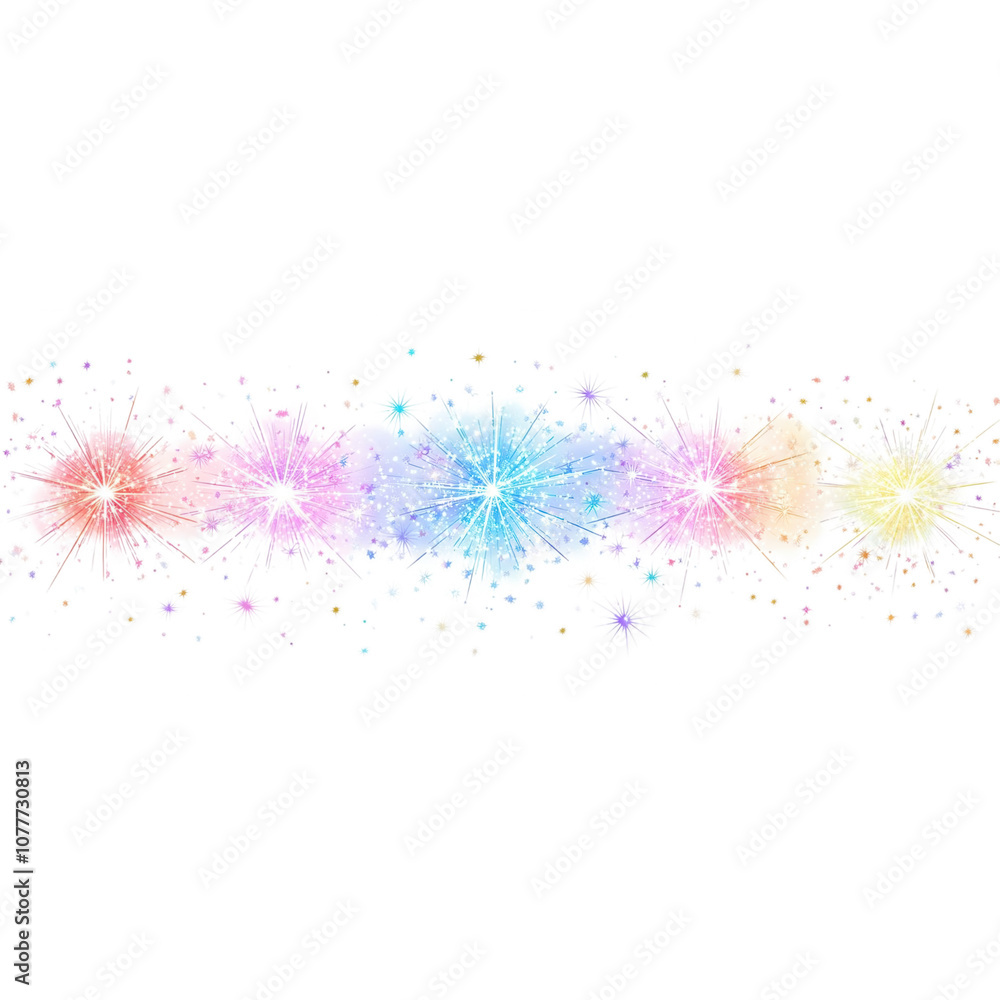 Aufkleber a colorful array of sparkling stars and light bursts, creating a vibrant and festive atmosphere.