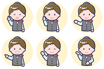 女性販売員のポーズセット_03