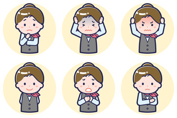 女性販売員のポーズセット_05