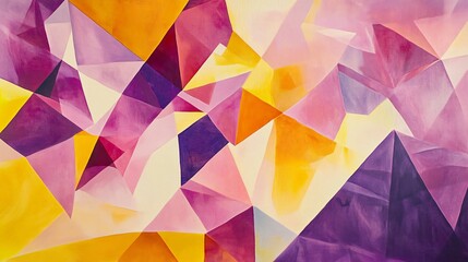 Abstract Geometric Pattern in Purple, Pink and Yellow