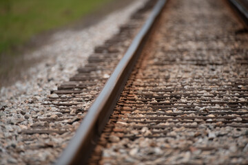 Railway track. Train is coming. Railway track for trains. The railways for the train. Railway crossing. Industrial landscape. Railway junction. Heavy industry. Railways track.