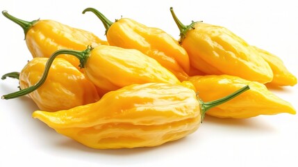 Fresh Yellow Pepper Isolated on White Background, Perfect for Culinary Use, Healthy Recipes, and Food Photography - High Resolution Image for Stock Media
