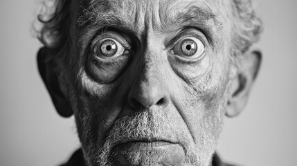 Black and White Portrait of a Man in His 30s with White Background, Capturing Raw, Unfiltered Expression and Character in Monochrome Style