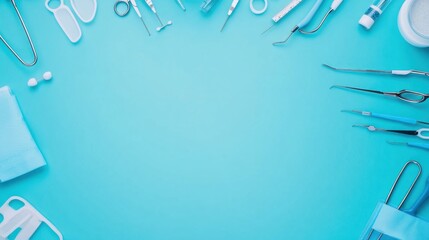Professional Tools on a Vibrant Blue Background