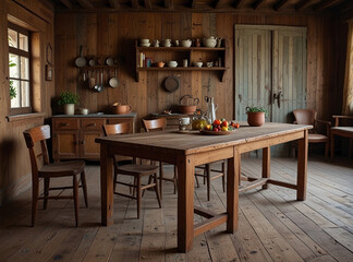 kitchen and table