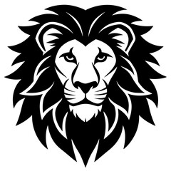 Lion head vector silhouette art illustration