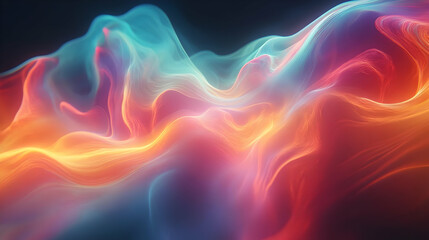 Obraz premium Abstract Background with Wavy Lines of Blue, Orange and Red