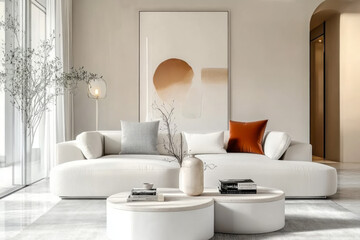 Minimalist living room and Clean  interior design of modern Style