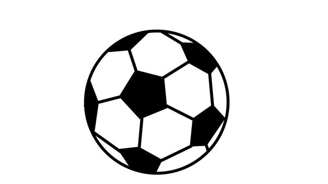 Rotating ball cartoon animation. Alpha channel. Seamless looping. Suitable Football or soccer video content