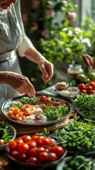 Obraz premium Healthy Aging wellness nutrition Fresh Foods for Boosting Health in Seniors