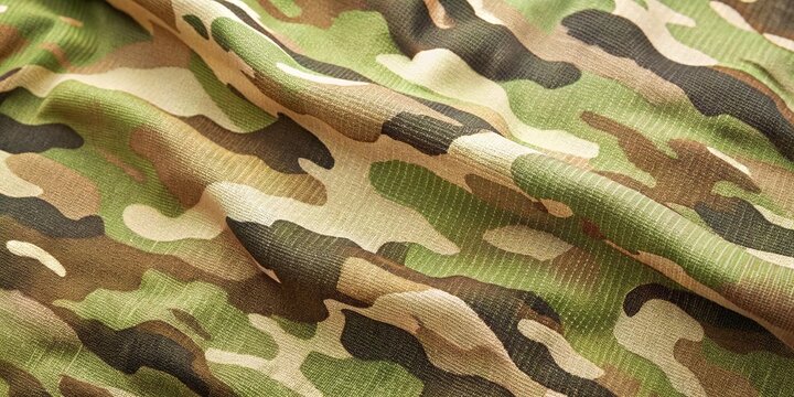 Close-up of multicam camouflage fabric texture background