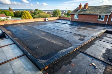 Background texture of removed damaged insulation layer of roof silhouette