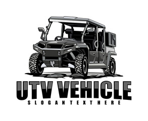 UTV Offroading Social Speed Club Logo Illustration Design Vector