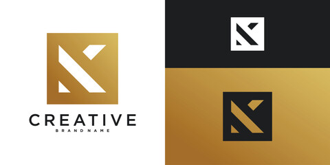 Unique modern letter K logo design. Premium Vector