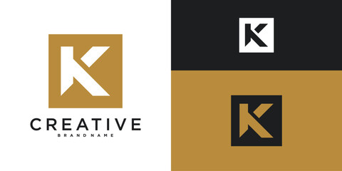 Unique modern letter K logo design. Premium Vector