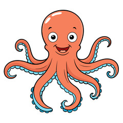 Funny Octopus vector art illustration