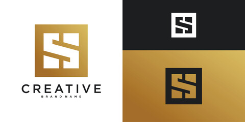 Unique modern letter S logo design. Premium Vector