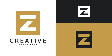 Unique modern letter Z logo design. Premium Vector