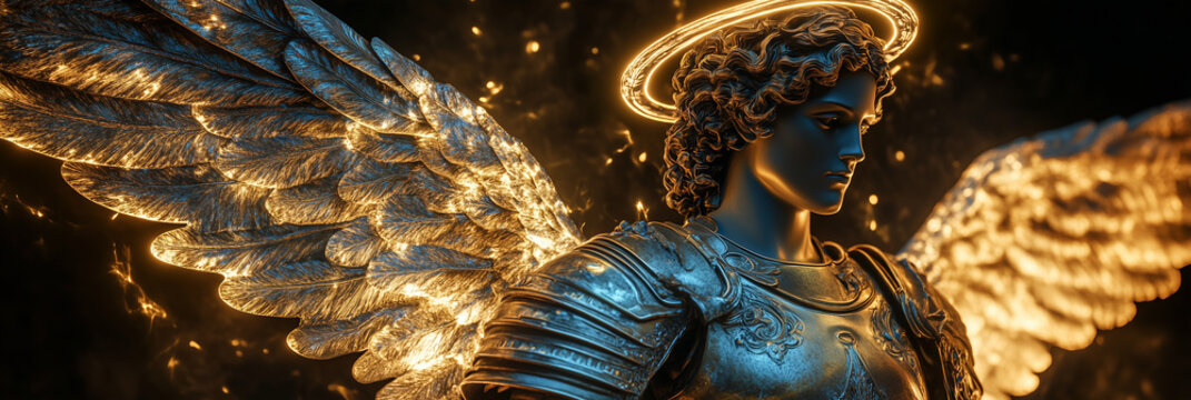 Archangel Gabriel with Glowing Halo and Wings