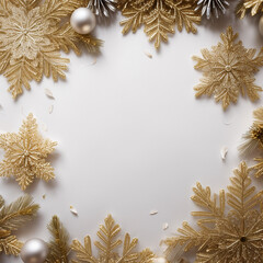 Paper with gold snowflake border