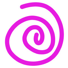Hand drawn aesthetic swirl shape doodle element