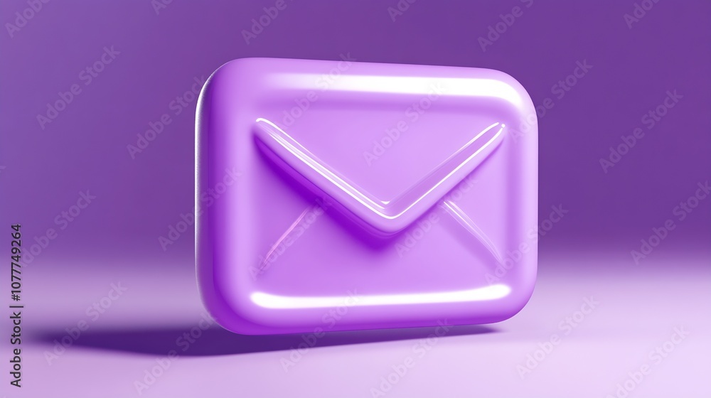Aufkleber vibrant purple 3d email icon against soft lavender background for digital communication concept : ge