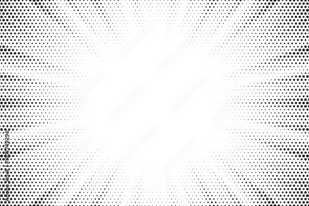 Aufkleber Halftone gradient sun rays pattern. Abstract halftone vector dots background. monochrome dots pattern. Vector background in comic book style with sunburst rays and halftone. Retro pop art design.