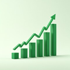 Ascending Green Bar Graph: Symbol of Growth and Success