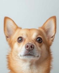 Obraz premium Chihuahua Close-Up Portrait with Alert Expression and Large Ears, Ideal for Pet Lovers and Small Dog Enthusiasts