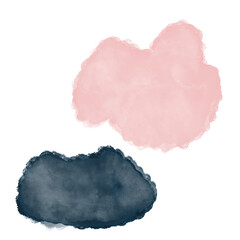 Pink Black Watercolour Abstract Shape