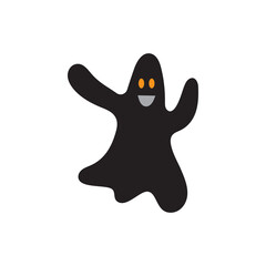 halloween ghost icon illustration flat