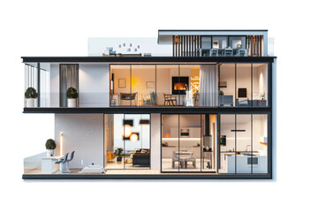 Smart home showcasing integrated IoT devices and sleek modern design with advanced technology for a connected and futuristic living experience