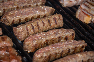 Traditional food from Romania,, grilled meat rolls known as mititei,mici