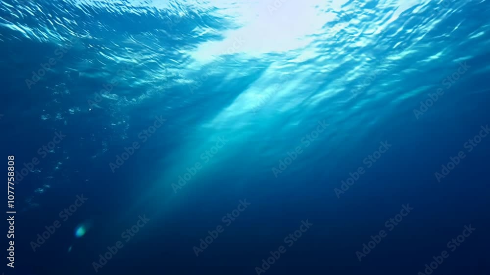 Poster deep blue ocean waves ripple and flow with light dynamics generative ai