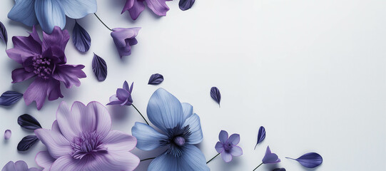 purple flower and leaf frame background 4