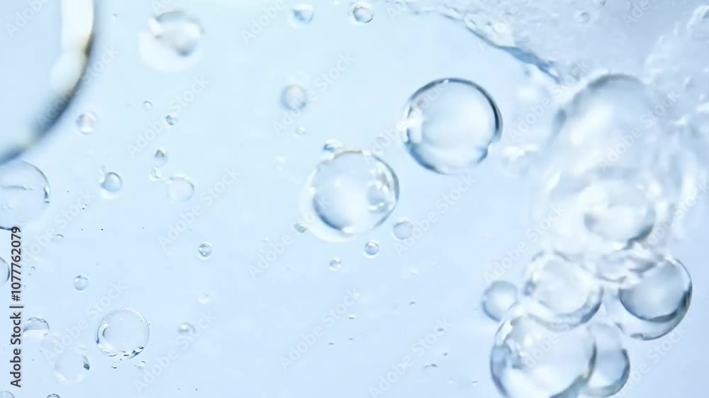 Poster close-up view of bubble pattern on water surface isolated on white generative ai