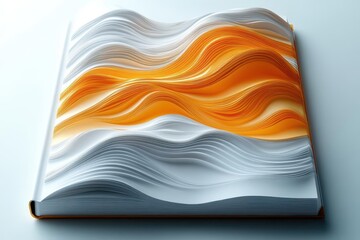 a sophisticated modern cover design featuring elegant gold and white colors showcasing abstract lines and wavy stripes that create a professional and stylish look for various applications