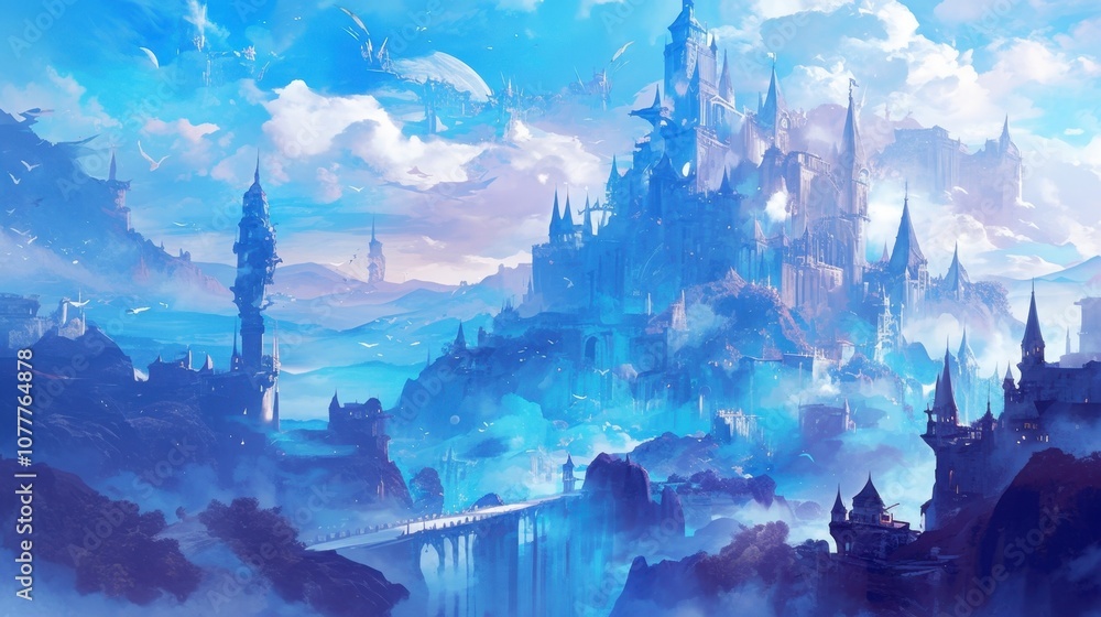Poster the ling magic mist enveloped the castle giving it an otherworldly aura as if it existed in a differ