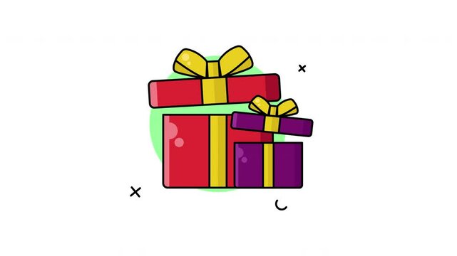 christmas gift boxes icon animation motion graphic illustration design video