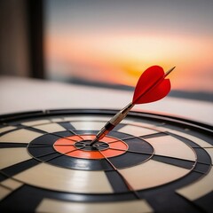 Fototapeta premium dart on target in board
