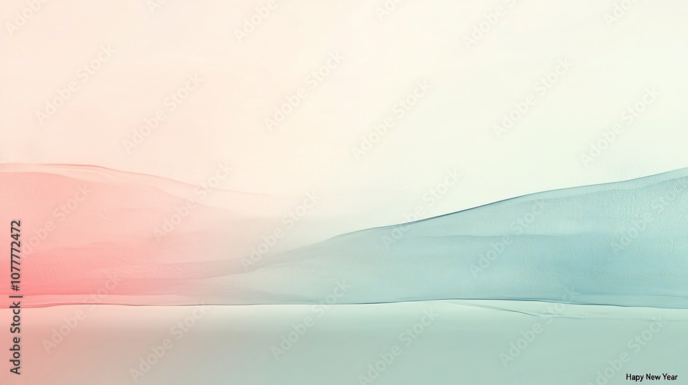 Poster elegant and minimalist pastel gradient new year background design with subtle happy new year text ov