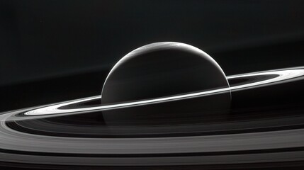 The Magnificent Saturn Landscape - A Vast Realm of Rings, Clouds, and Mysterious Features. The Planet Saturn Shines in the Cosmos, with its Iconic Rings Spanning Widely and the Cloud Patterns Forming 