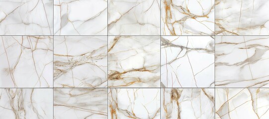 white gold checkered marble wall background, box 9