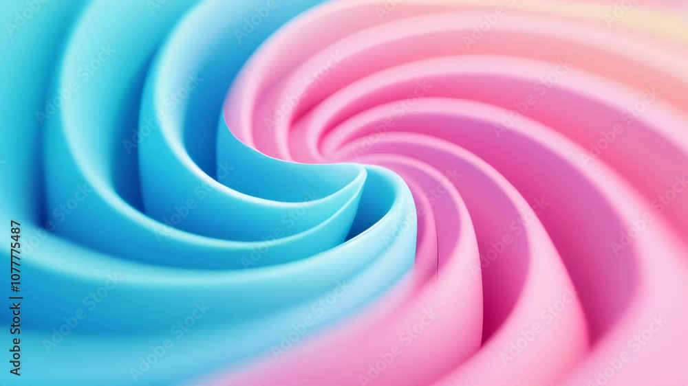 Aufkleber a soft, pastel-colored spiral in blue and pink tones creates a smooth and calming abstract pattern w