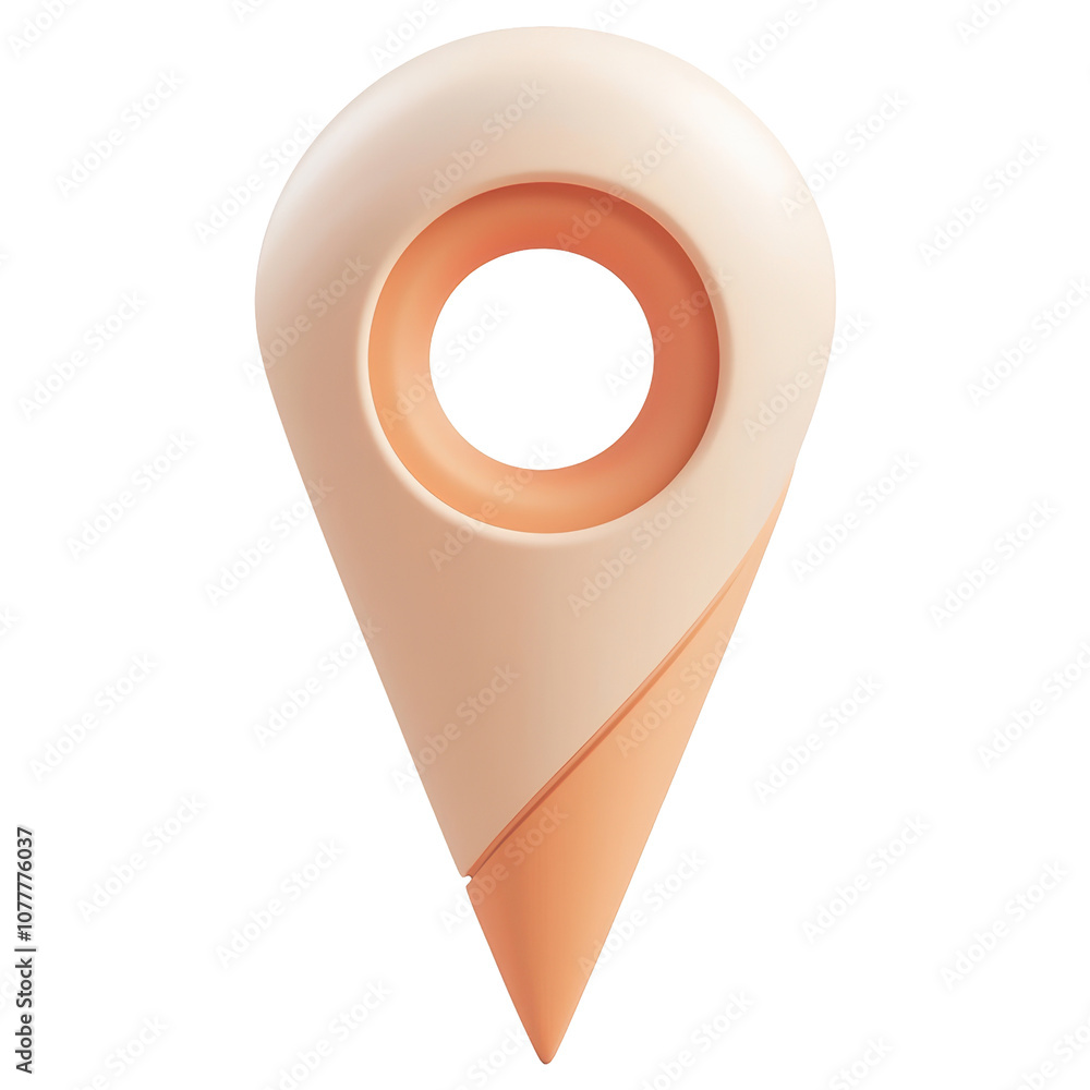 Poster 3d a 3d orange and white pointy object with a hole in the middle isolated on transparent or white ba