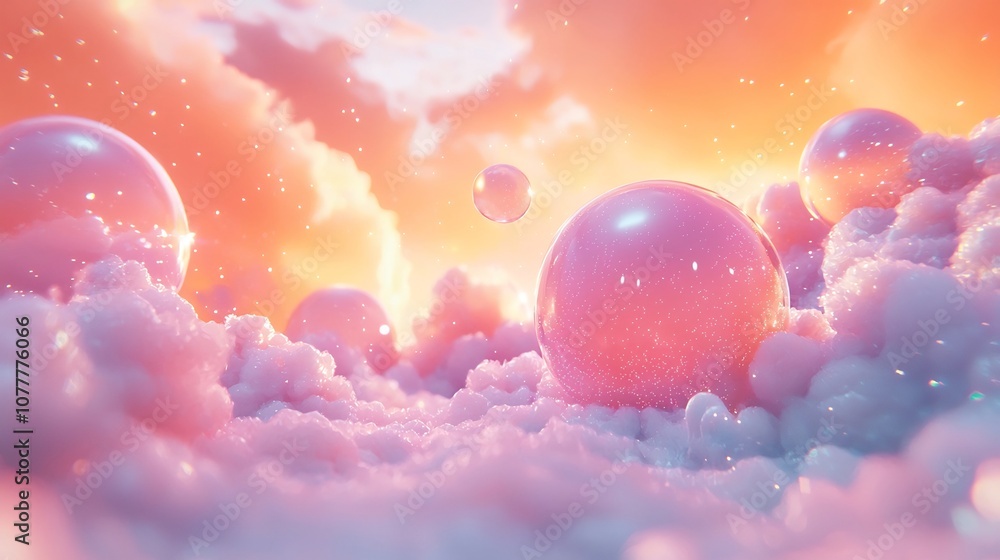 Aufkleber soft and serene happy new year abstract background featuring blended pastel shapes and colors for a 
