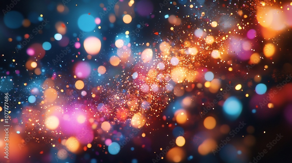 Poster vibrant depicting a lively new year s eve party setting filled with a dazzling array of colorful lig